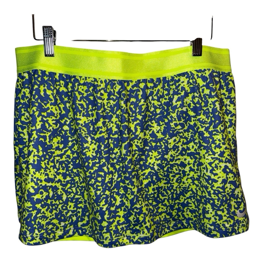 Nike Dri-FIT Skort Womens XL Blue Green‎ Camo Print Tennis Golf Built In Shorts